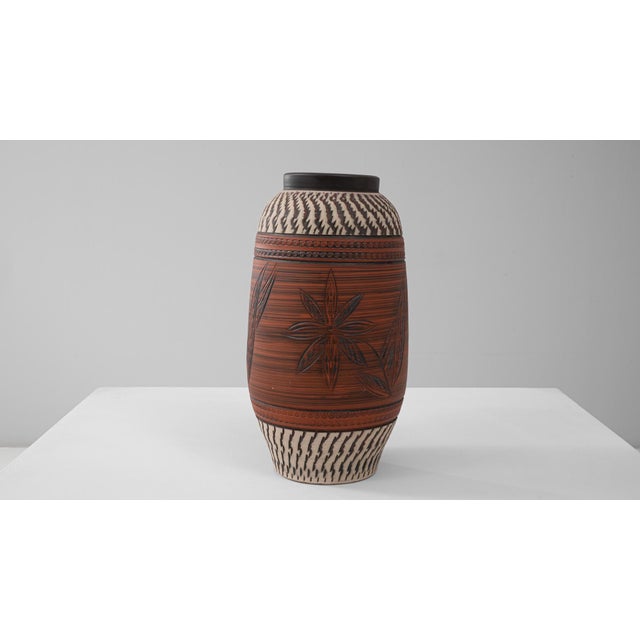 Mid 20th Century 20th Century German Ceramic Jug with Floral Carvings For Sale - Image 5 of 18