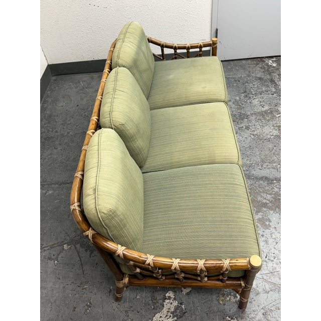 Late 20th Century McGuire Furniture Bamboo Sofa, Vintage For Sale - Image 5 of 12