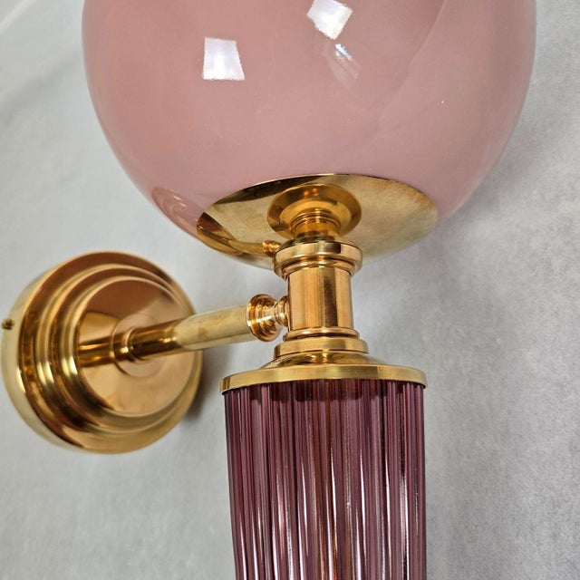 1990s Mid Century Modern, Purple Murano Glass Sconces For Sale - Image 10 of 13