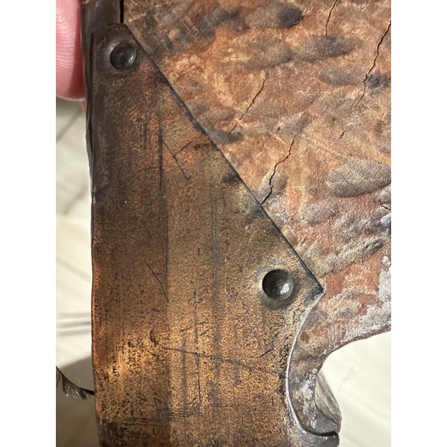 Antique Folk Art Hand Carved Figural Inkwell Stand Late 1800s Wooden For Sale - Image 4 of 15