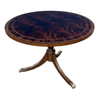 Round Mahogany Georgian Style Foyer/Breakfast/Game Table by Leighton Hall - Showroom Sample For Sale