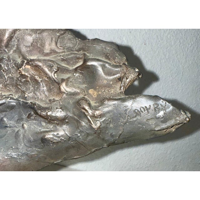 Metal Zvi Aldouby, Brutalist Israeli Bronze Abstract Sculpture Wave Form Zvi Aldouby, c.1950's -1960's For Sale - Image 7 of 18