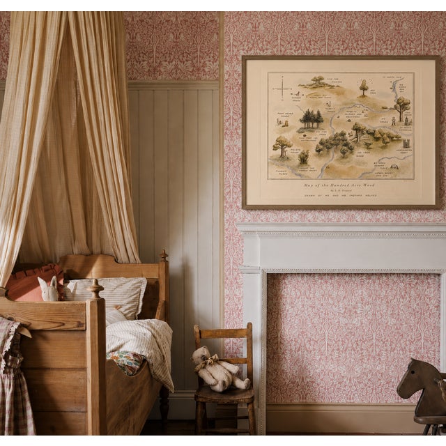 Wood E H Shepard 1926 Antique Map of the Hundred Acre Wood Fine Art Mounted Board Print 30" X 24" For Sale - Image 7 of 12