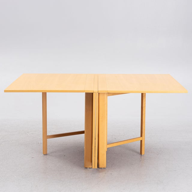 Maria Flap drop-leaf table designed by Bruno Mathsson and produced by Mathsson International in Värnamo, Sweden. This is...