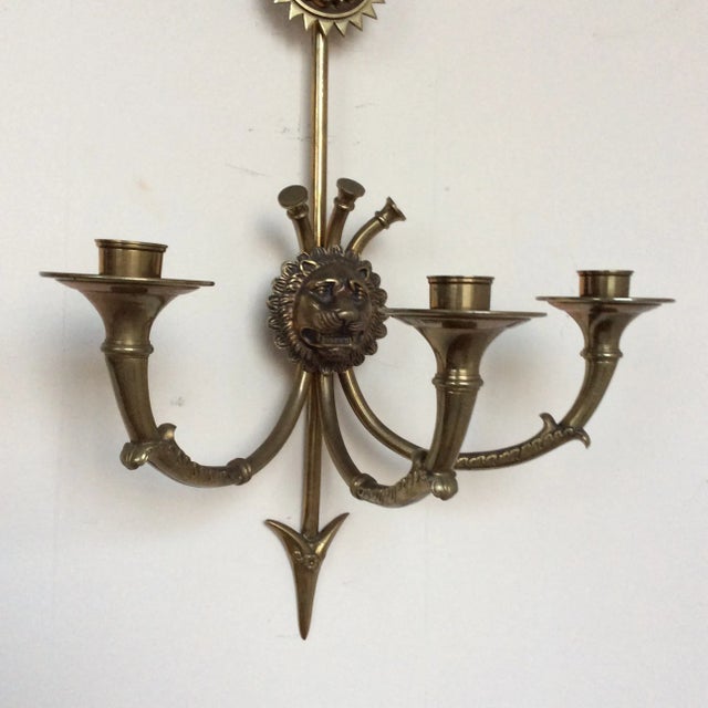 Empire Three Light Candle Wall Sconces - A Pair For Sale - Image 4 of 9