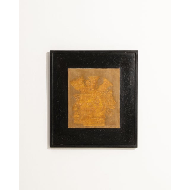 1960s 1960s Italy Burnt Orange Wood Painting For Sale - Image 5 of 15