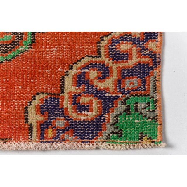 1960s Muted Terracotta Turkish Runner For Sale - Image 6 of 10