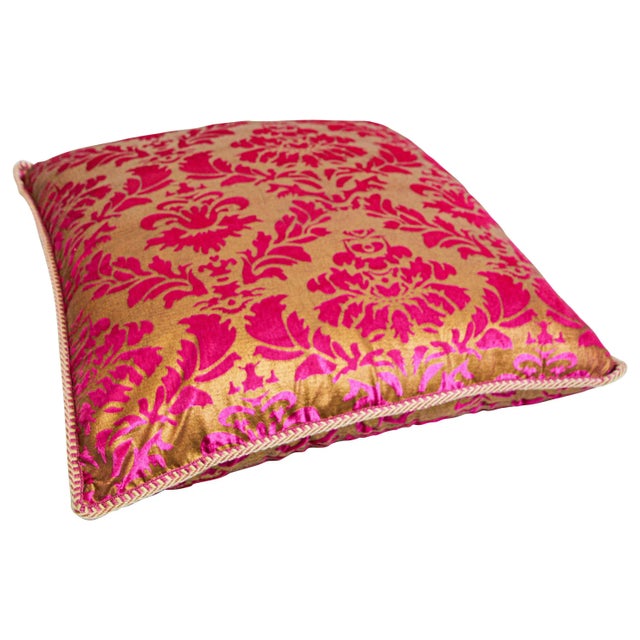 Moroccan Oversized Pink and Gold Floor Pillow Cushion For Sale - Image 13 of 13