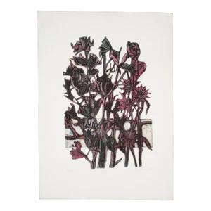 Ruth Leaf, Garden, Embosed Screenprint, Limited Edition Etching 21/35 Signed