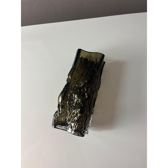 Glass Bark Vase in Grey Glass by Margit Brandt For Sale - Image 7 of 11