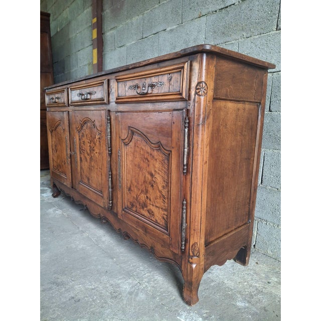 Large Louis XV Style Sideboard in Oak and Burl Wood For Sale - Image 4 of 8