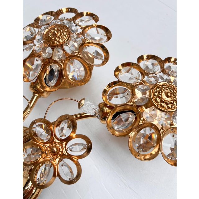 Art Deco Brass and Crystal Wall Lamp from Palwa, 1960s For Sale - Image 16 of 16