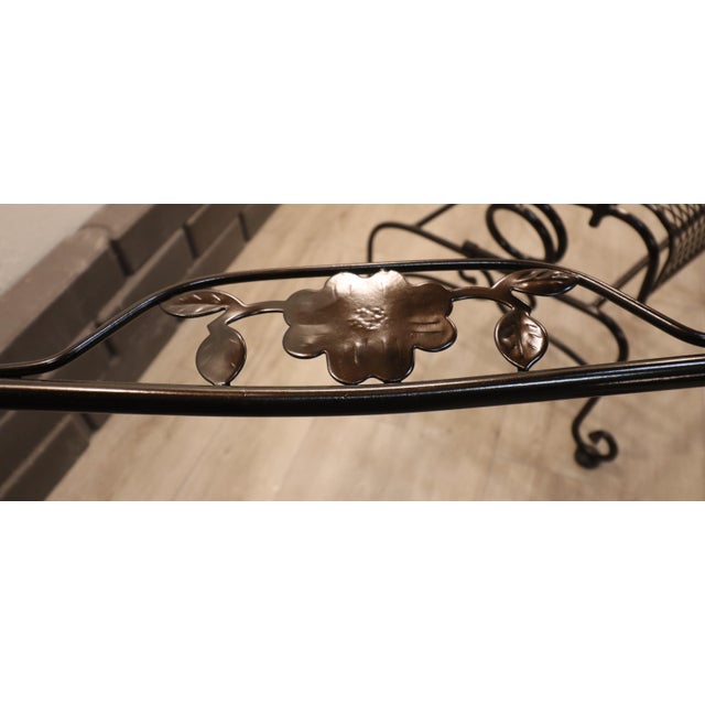 1960s Meadowcraft Dogwood Wrought Iron Patio Dining Set For Sale - Image 9 of 15