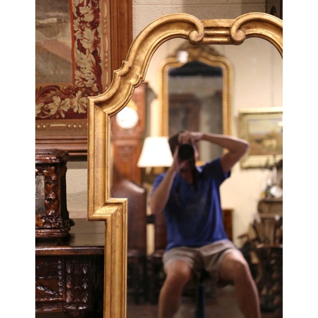 Neoclassical Mid-Century Italian Neoclassical Carved Giltwood Wall Mirror For Sale - Image 3 of 11