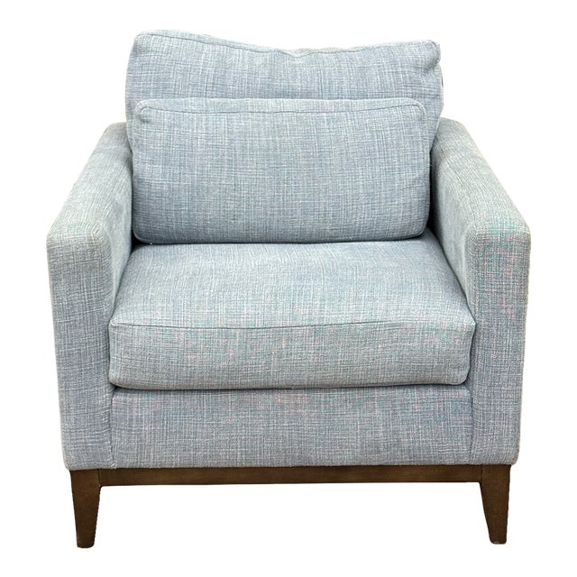 Kravet Designer Blue Denim Lounge Chair For Sale
