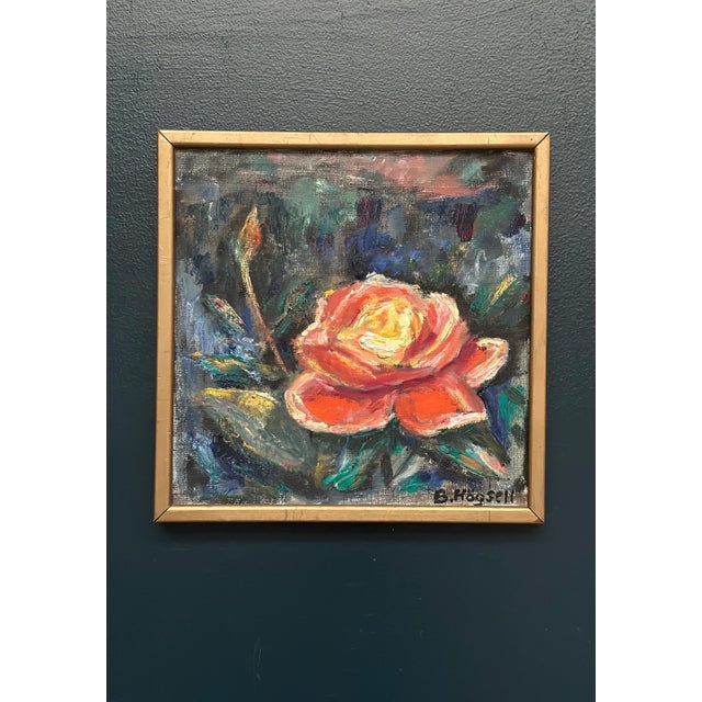 B. Högsk, Yellow Rose, 1960s, Oil on Canvas, Framed For Sale - Image 7 of 12