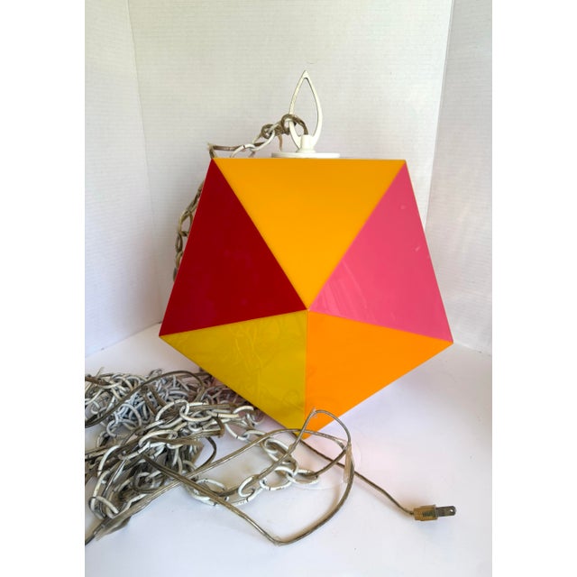 Mid-Century Modern 1963 Fredrick Ramond Geometric Space Age Acrylic Pendant Light For Sale - Image 3 of 10