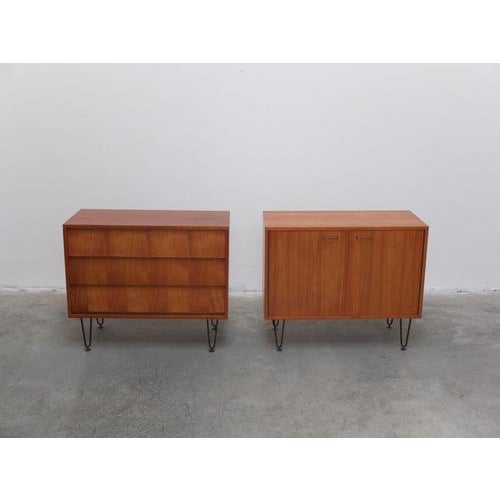 Honey Colored Cabinets by Alfred Hendrickx for Belform, 1950s, Set of 2 For Sale - Image 3 of 18