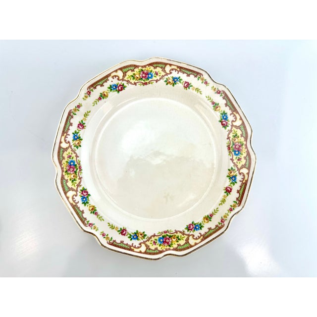 1930s 1930s Vintage Mount Clemens Floral Luncheon Plates- Set of 7 For Sale - Image 5 of 12