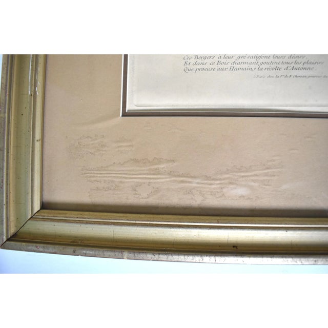 Antique French Engraving "L'Autonne" by Nicolas-Henri Tardieu, After Nicolas Lancret For Sale - Image 9 of 12