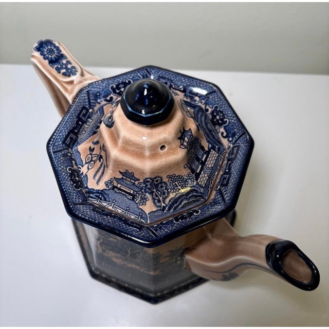 Vintage E & C Challinor Fenton Ironstone Teapot in Blue Willow Pattern ...