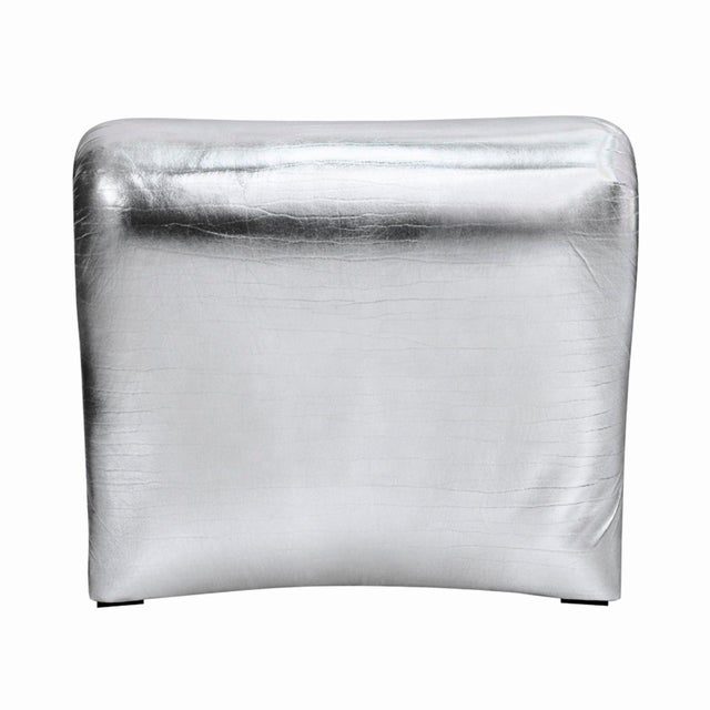 1970s Space Age Moscheni Fiberglass and Silver Vinyl Fabric Chair, 1970s For Sale - Image 5 of 9