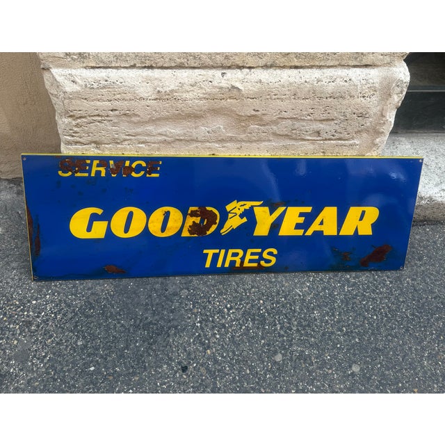 Metal Enamel Good Year Sign, 1970s For Sale - Image 7 of 7