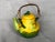 Decorative Ceramic Melon Fruit Teapot With Bamboo Handle For Sale - Image 4 of 13