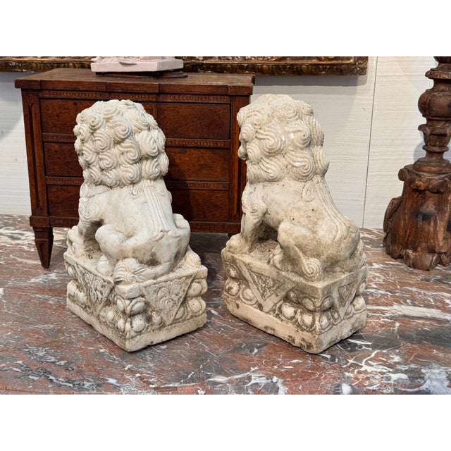 Mid 19th Century Pair of Marble Foo Dogs For Sale - Image 9 of 9
