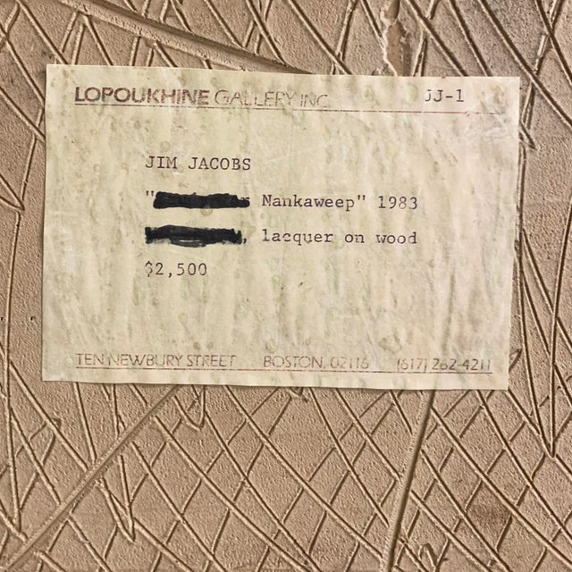 Wood 'Nankaweep' by Jim Jacobs, 1983, Lopoukhine Gallery, Boston, American Abstraction For Sale - Image 7 of 8