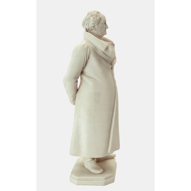 KPM Berlin, Johann Wolfgang von Goethe, around 1982. Full-body figure with base in bisque porcelain, blue scepter mark,...