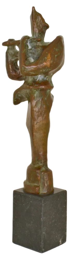 Bronze Sculpture of Flute Player by Adler, 1960s