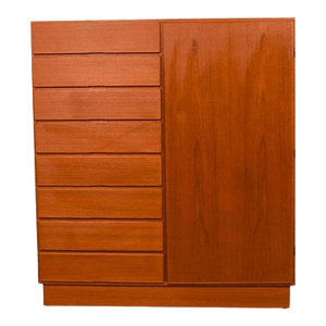 Danish Teak Mid Century Tall Dresser Armoire Dresser Wardrobe for Uldum Møbelfabrik