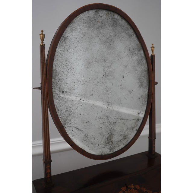 Glass Antique English Adams Inlaid Dressing Mirror For Sale - Image 7 of 18
