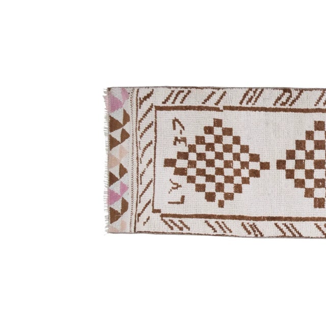 Mid-Century Modern Vintage Kurdish Herki Runner Rug 2'7" X 11'11" For Sale - Image 3 of 12