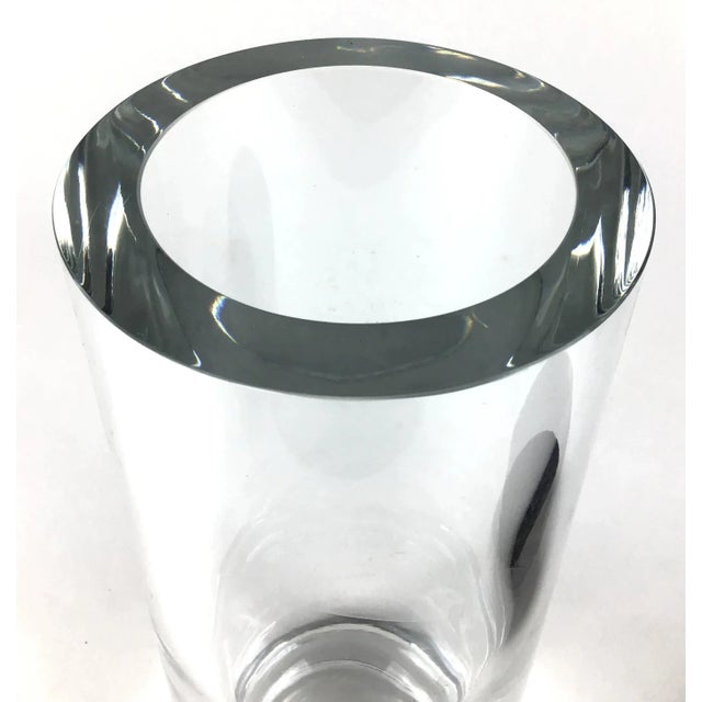 1980s Vintage Mid Century Heavy Thick Glass Wicker Covered Bottle For Sale - Image 5 of 10