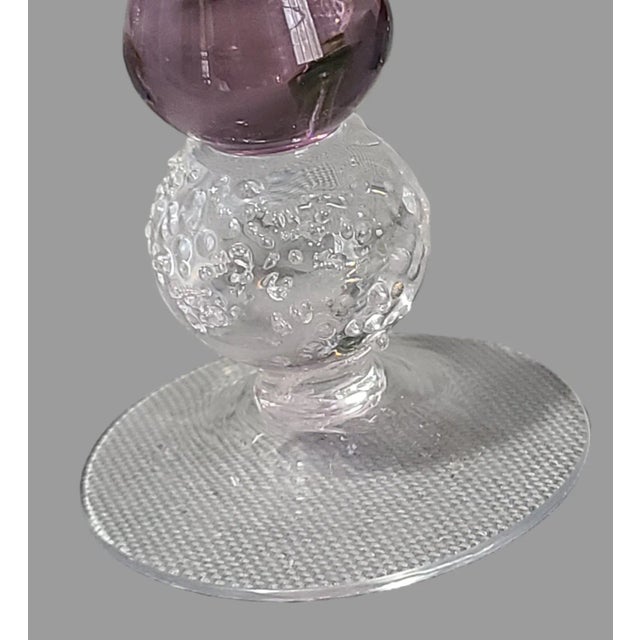 Boho Chic Vintage Boho-Chic Art Glass Multicolored Cordial Glasses Ice Ball Base- Set of 4 For Sale - Image 3 of 6