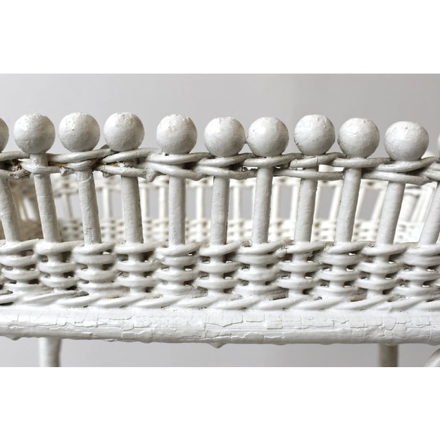 Antique Victorian White Painted Two-Tier Stick + Ball Accent Table With Splayed Legs, Circa Late 19th Century For Sale In New York - Image 6 of 16