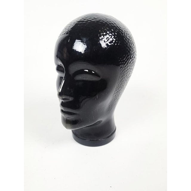Glass Vintage Black Glass Head by Piero Fornasetti, 1970 For Sale - Image 7 of 16