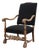 Antique Louis XIII Chair in Black Linen, France, 1800s For Sale