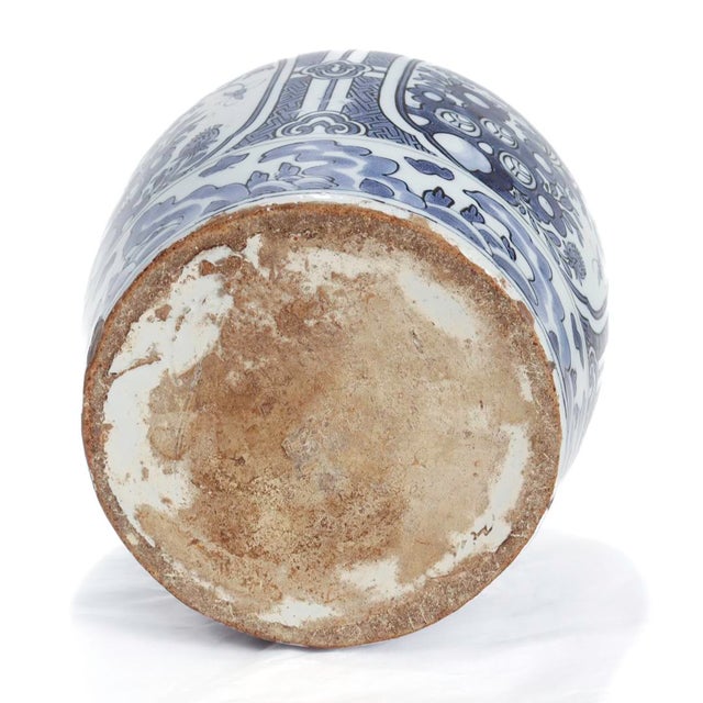 Antique 18th Century Blue & White Dutch Delft Chinoserie Jar or Vase For Sale In Philadelphia - Image 6 of 8