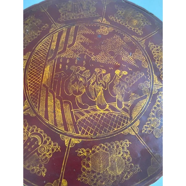 Gold Large 19th Century Round Jewelry Box, Japan For Sale - Image 8 of 12