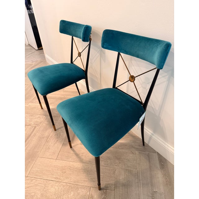 Metal Jonathan Adler Rider Dining Rialto Chairs For Sale - Image 7 of 10