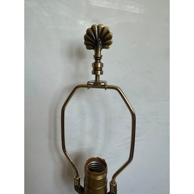Wood Vintage Wood and Metal Wallpaper Roller Table Lamps -a Pair For Sale - Image 7 of 14