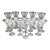 Floral Etched Crystal Stemware Glasses - Set of 18 For Sale