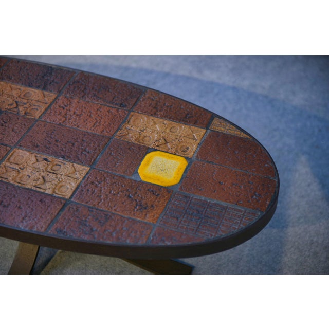 Coffee Table in Lava Stone and Ceramic by Jean Jaffeux, 1960s For Sale - Image 6 of 10