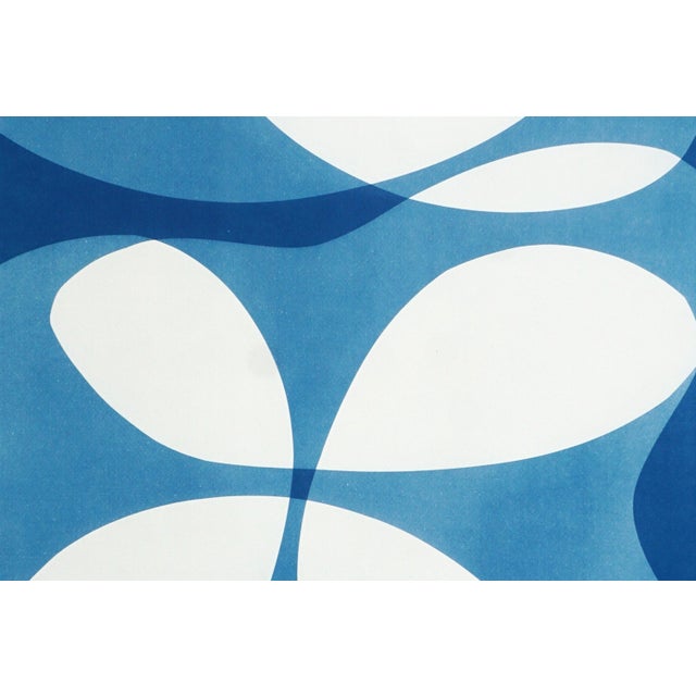 Abstract 2025, Abstract Organic, Furniture Representation of Abstract Curvy Chair, Monotype Cyanotype in Blue Tones by Kind of Cyan For Sale - Image 3 of 16