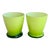 Cased Green Lowball Tumbler Glasses - Pair For Sale
