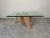 Brown Vintage Coastal Carved Wood Swan Square Coffee Table With Beveled Glass Top/ Sold For Sale - Image 8 of 11