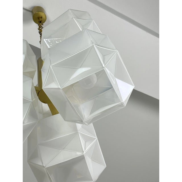 Mid-Century Murano Glass and Gold Metal Chandelier, 1960s For Sale - Image 6 of 13